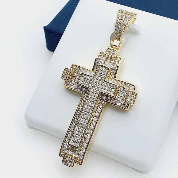 14K Gold Plated Cubic Zircon Pendant, EVBRS509 - Picture 2 of 10